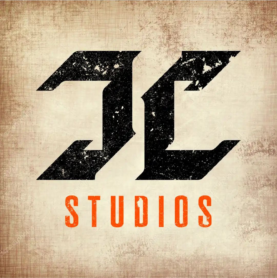 JC Studios logo on a grunge texture background
